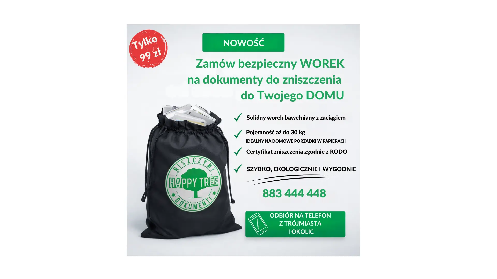 Zamów bezpieczny worek na dokumenty do zniszczenia do Twojego domu